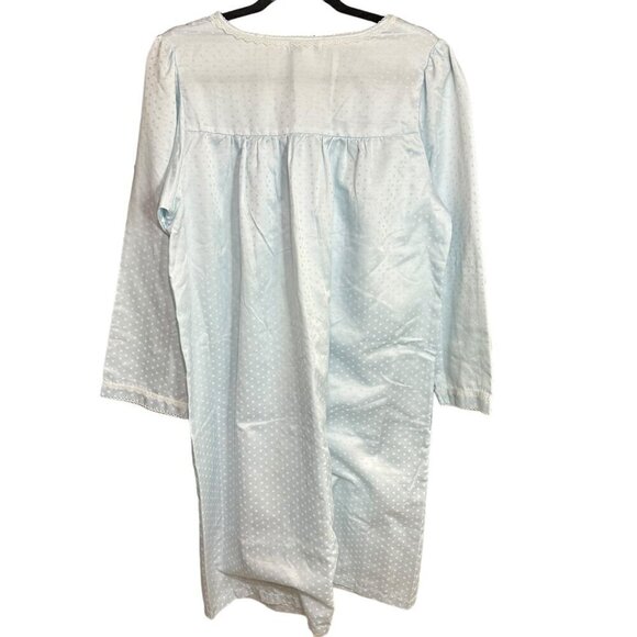 Miss Elaine Nightgown Blue Midi Long Sleeves‎ Embroidered Soft Size Medium - Picture 3 of 6